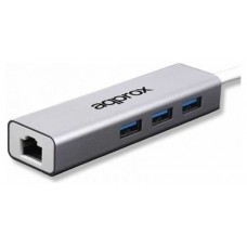 ADAPTADOR USB APPROX APPC07GHUB A 3xUSB-A 3.0 1x1Gb