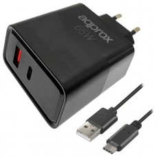 CARGADOR DE PARED APPROX APPUSBWALL65W 1xUSB-C PD CARGADOR DE PARED APPROX APPUSBWALL65W 1xUSB-C PD