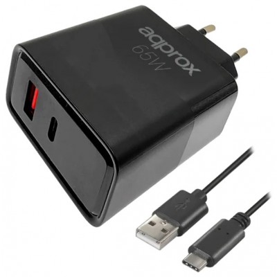 CARGADOR DE PARED APPROX APPUSBWALL65W 1xUSB-C PD CARGADOR DE PARED APPROX APPUSBWALL65W 1xUSB-C PD