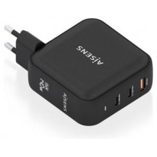 AISENS - CARGADOR GaN 140W, 2xUSB-C PD3.1 QC4.0, 1xUSB-A QC3.0, NEGRO