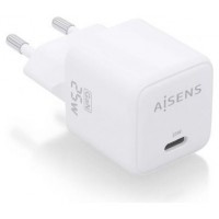 AISENS - CARGADOR GaN 25W, 1xUSB-C PD3.0 QC4.0, BLANCO