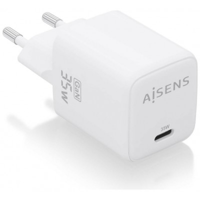 AISENS - CARGADOR GaN 35W, 1xUSB-C PD3.0 QC4.0, BLANCO