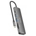 AISENS - USB-C DOCK 6 EN 1, USB-C A 1xHDMI, 2xUSB-A, 1xUSB-C PD 100W, 1xSD, 1xMICRO SD, GRIS, 15CM