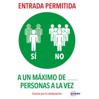 SEÑALES ADHESIVOS PREIMPRESO  "ENTRADA PERMITIDA" SOBRE DE 2 HOJAS EN A4 AVERY AV_KITCOVID6_ES (Espera 4 dias)