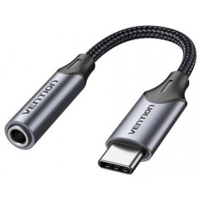 ADAPTADOR AUDIO JACK 3.5/H USB-C 10 CM GRIS VENTION (Espera 4 dias)