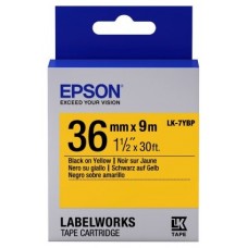 EPSON LABELWORKS Etiqueta Amarillo Pastel/Negro - 36mm/9m (LK-7YBP)
