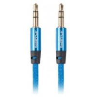 CABLE MINIJACK LANBERG 3.5MM M/M 3 PIN 2M PREMIUM AZUL