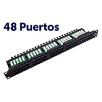 Panel de Parcheo 48 Puertos Krone UTP CAT6 Enracable 19” en 1U Negro CROMAD (Espera 2 dias)