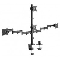 AISENS - SOPORTE DE MESA ECO GIRATORIO E INCLINABLE PARA 4 MONITORES 8KG (4 PIVOTES, 2 BRAZOS) DE 13-27, NEGRO