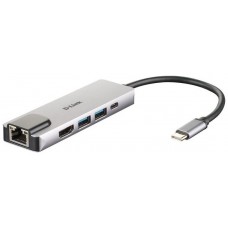 HUB USB-C D-LINK 5 EN 1 (HDMI 2USB 3.1G1 1RJ45 1USB-C)