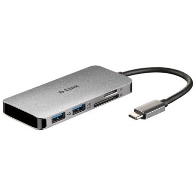 HUB USB-C D-LINK 6 EN 1 (LECTOR SD MICROSD HDMI
