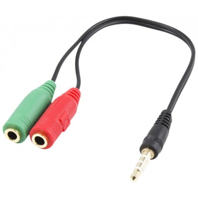 ADAPTADOR PARA AURICULARES DE PC, 1X 3,5 AUX 4-PIN 2X 3,5 MM AUX 3-PIN F.