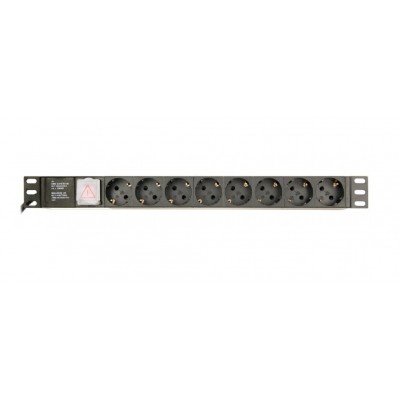 UNI DISTRIBUCION ENERGIA PDU GEMBIRD 8 SCHUKO 1U 10A ENCHU C14 CABLE DE 3 M