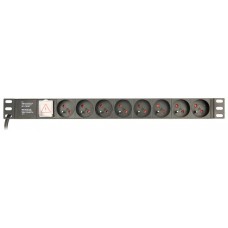 REGLETA RACK GEMBIRD 1U 16A 8 TOMAS NEGRO 3 M CON INTERRUPTOR