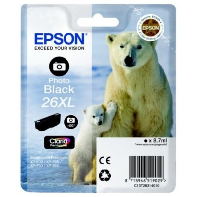 TINTA EPSON C13T26314012 Nº 26XL NEGRO PHOTO (Espera 4 dias)