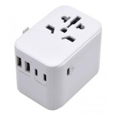 Ewent EW1470 adaptador de enchufe eléctrico Universal Blanco (Espera 4 dias)