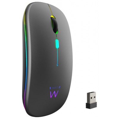 EWENT Ratón Inalámbrico Recarg. Dual  BT/WIFI, RGB