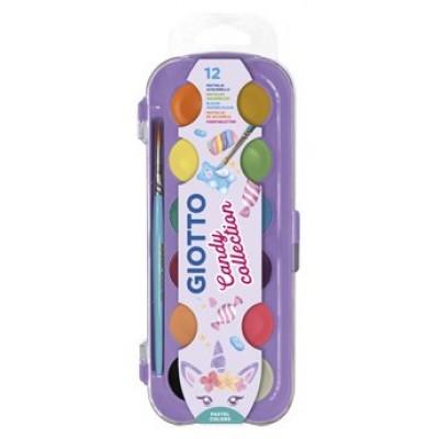 ESTUCHE 12 ACUARELAS CANDY COLLECTION 30 MM + PINCEL GIOTTO F351600 (Espera 4 dias)