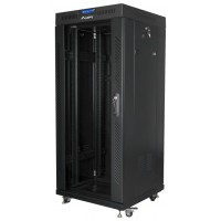 ARMARIO LANBERG 19" 27U 600X600 FLAT PACK NEGRO PUERTA CRISTAL CON LCD V2
