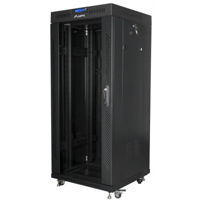 ARMARIO LANBERG 19" 27U 600X600 FLAT PACK NEGRO PUERTA CRISTAL CON LCD V2