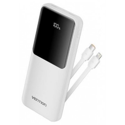 POWER BANK 10000mAh 22.5W + CABLE USB-C/LIGHTNING BLANCO VENTION (Espera 4 dias)