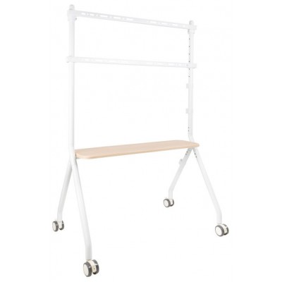 TooQ iLOVE Soporte de Suelo con Ruedas para Pantalla 49"-80", Blanco y Haya (Espera 4 dias)