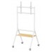 AISENS - SOPORTE DE SUELO ECO CON RUEDA, 1 BANDEJA PARA PANTALLA INTERACTIVA/TV 80KG DE 37-86, BLANCO+MADERA