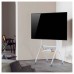 AISENS - SOPORTE DE SUELO ECO CON RUEDA, 1 BANDEJA PARA PANTALLA INTERACTIVA/TV 80KG DE 37-86, BLANCO+MADERA
