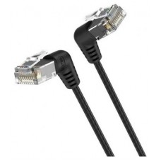 CABLE DE RED LATIGUILLO ACODADO RJ45 UTP CAT6A AWG32 0.5 M NEGRO VENTION (Espera 4 dias)