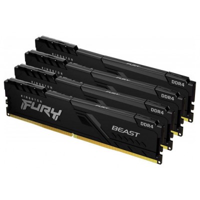 MEMORIA KINGSTON FURY BEAST BLACK DDR4 64GB (KIT 4) 3600MHZ  CL18     - KF436C18BBK4/64 (Espera 4 dias)