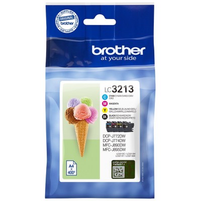 BROTHER Pack  cartuchos de tinta negro, cian, magenta y amarillo LC3213VAL