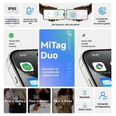 LOCALIZADOR GPS MITAG DUO IOS/ANDROID BLANCO + LLAVERO MARRON LEOTEC (Espera 4 dias)