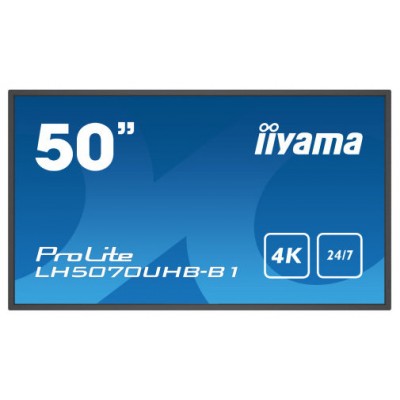 iiyama LH5070UHB-B1 pantalla de señalización Pantalla plana para señalización digital 125,7 cm (49.5") VA 700 cd / m² 4K Ultra HD Negro Procesador incorporado Android 9.0 24/7 (Espera 4 dias)