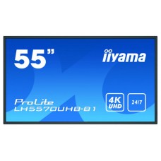 iiyama LH5570UHB-B1 pantalla de señalización Pantalla plana para señalización digital 138,7 cm (54.6") VA 4K Ultra HD Negro Procesador incorporado Android 9.0 (Espera 4 dias)