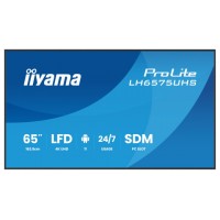 MONITOR IIYAMA 65" (LH6575UHS-B1AG)3840X2160, UHD IPS PANEL, OPERACION 24/7 500CD/M, LANDSCAPE PORTRAIT, SIGNAL FAILOVER, SPEAKERS 2X 10W, MULTIPLE INPUTS (DVI-I (VGA),HDMI 3X, DP-OUT ,USB 2.0 X2, WIFI, LAN, MEDIA PLAY USB PORT, CONTROL LAN/RS232 (Es