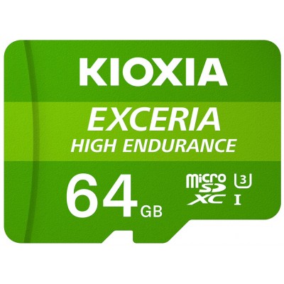 MICRO SD KIOXIA 64GB EXCERIA HIGH ENDURANCE UHS-I C10 R98 CON ADAPTADOR