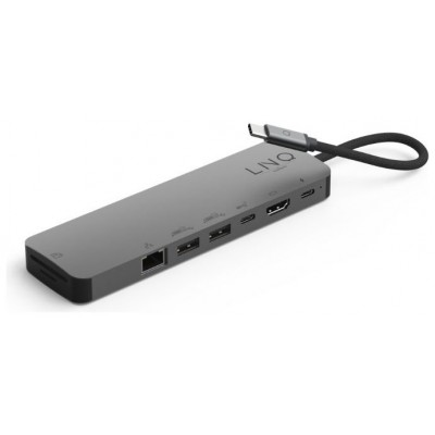 DOCKING STATION 9 PUERTOS PRO STUDIO USB-C GRIS LINQ (Espera 4 dias)