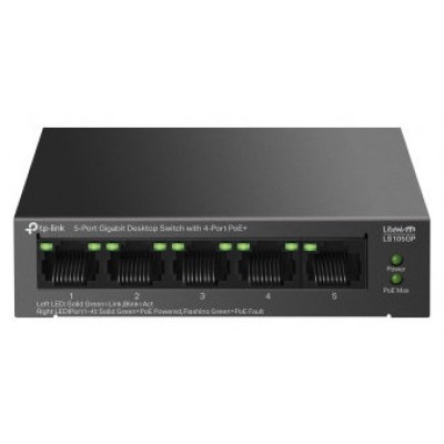 SWITCH NO GESTIONABLE TP-LINK LS105GP LITEWAVE 5P GIGA