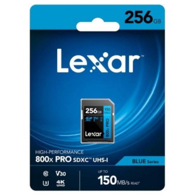 LEXAR 256GB PROFESSIONAL 800X PRO SDXC UHS-I CARDS, UP TO 150MB/S READ 45MB/S WRITE C10 V30 U3 (Espera 4 dias) LEXAR 256GB PROFESSIONAL 800X PRO SDXC UHS-I CARDS, UP TO 150MB/S READ 45MB/S WRITE C10 V30 U3 (Espera 4 dias)