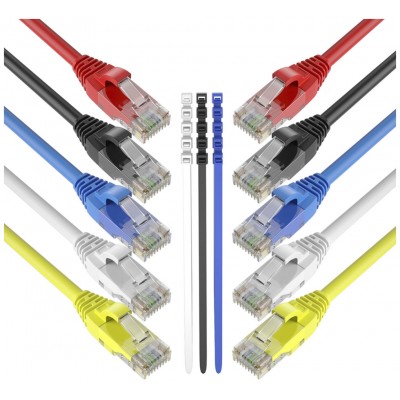 Pack 8 Cables + 2 GRATIS Ethernet CAT6 RJ45 24AWG 2m + 15 Bridas Max Connection (Espera 2 dias)