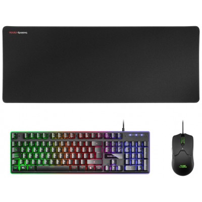 KIT COMBO PACK 3EN1 RGB MCPWX NEGRO MARS GAMING (Espera 4 dias)