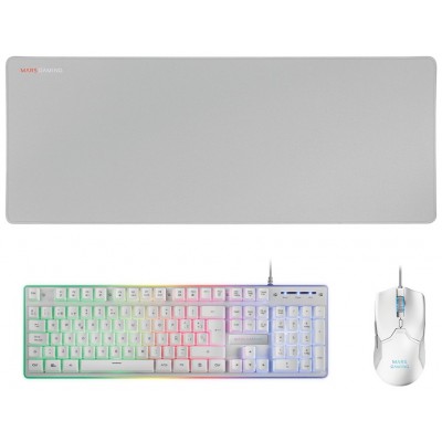 KIT COMBO PACK 3EN1 RGB MCPWX BLANCO MARS GAMING (Espera 4 dias)