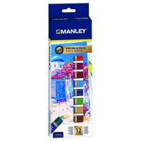 ESTUCHE PINTURA ACRILICA 12 X 12ML MANLEY MDV00012 (Espera 4 dias)