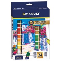 ESTUCHE PINTURA ACRILICA 24 X 12ML MANLEY MDV00024 (Espera 4 dias)