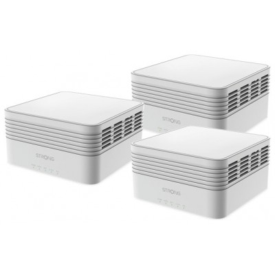 Strong MESHTRIAX3000 sistema Wi-Fi Mesh (Wi-Fi en malla) Doble banda (2,4 GHz / 5 GHz) Wi-Fi 6 (802.11ax) Blanco 3 Interno (Espera 4 dias)
