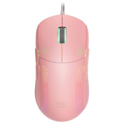 MOUSE MARS GAMING RGB MMPRO PINK AMBIDIESTRO 32K DPI