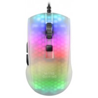 MOUSE MARS GAMING RGB MMR TRANSLUCIDO WHITE 12800DPI