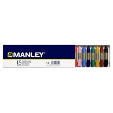 ESTUCHE DE 15 UNIDADES CERAS BLANDAS COLORES SURTIDOS MANLEY MNC00055 (Espera 4 dias)