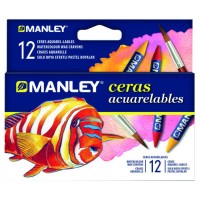 ESTUCHE 12 CERAS ACUARELABLES MANLEY MNQ00412 (Espera 4 dias)