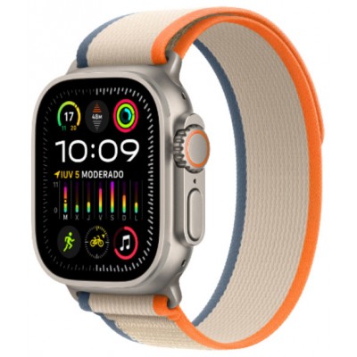 APPLE WATCH ULTRA 2 CAJA TITANIO GPS+CELL 49mm CORREA LOOP ORANGE/BEIGE TRAIL L (Espera 4 dias)